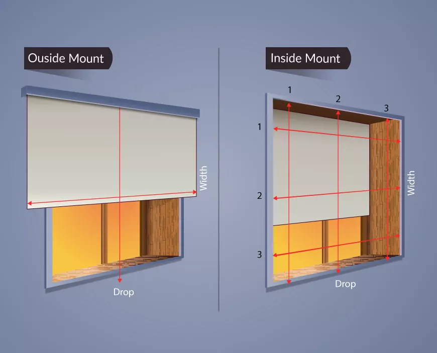 Measuring Guides Inside vs Outside Mount Blinds